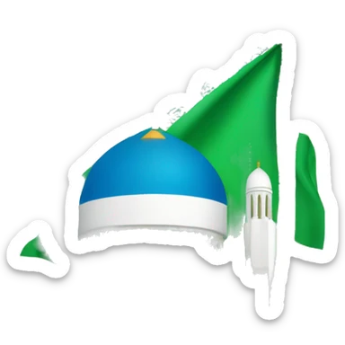 Islamic mosque and uzbekistan flag sticker