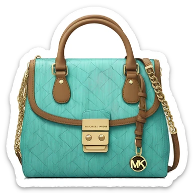 Realistic Michael kors cracked turquoise pattern satchel purse. sticker