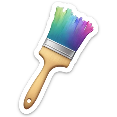 Paintbrush with pastel rainbow paint sticker
