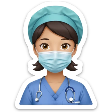 Critical care Asian girl nurse  sticker
