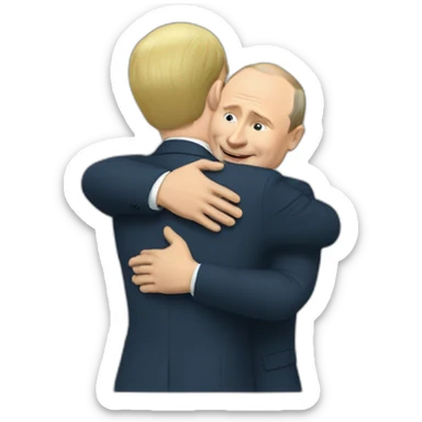 Putin hug Zelensky sticker