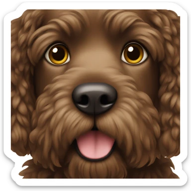 Dark brown doodle dog adult sticker