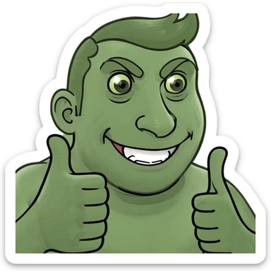 dark-skinned male with two thumbs up sticker