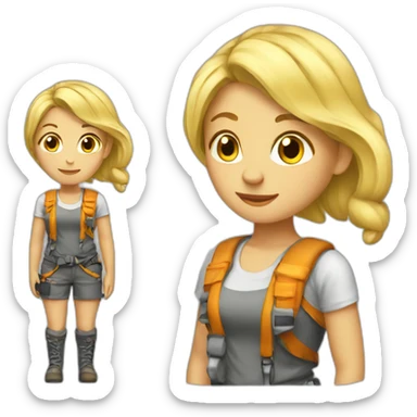 Blond Girl Artist climber sticker