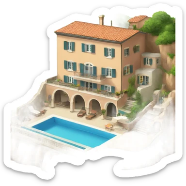 Big house with swimming pool like in the cinque terre in Italia  sticker