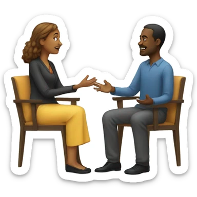 two people talking in therapy sticker