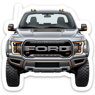 Ford f150 raptor pick up truck gray sticker