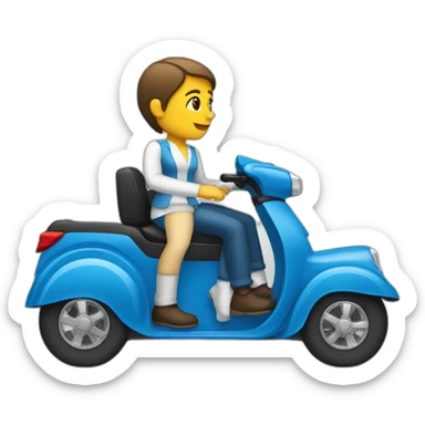 white man and white woman riding blue crossover car sideview sticker
