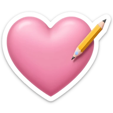 A drawing pink empty heart that looks like it's drawn by hand sticker