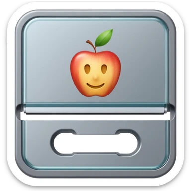 single metal razor blade cartridge with sleek rectangular frame, visible parallel blades, metallic or gray plastic casing, clean edges, compact form, no handle, no shaving cream, no extras, apple emoji style, soft lighting, subtle shadows, transparent background, emoji scale sticker