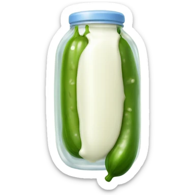 Pickle with alot of milk on it sticker