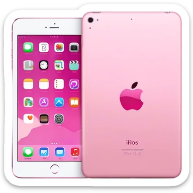 Pink iPhone 15 with a 10 gen iPad pink sticker