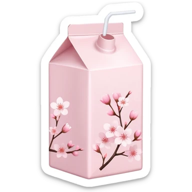 Cute Pastel pink Cherry Blossom Sakura Milk Carton sticker