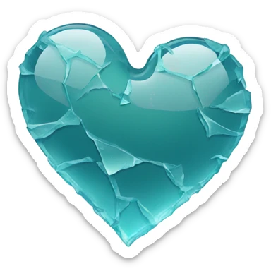 broken glass heart sticker