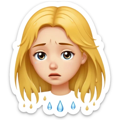 Sad girl with tears  sticker