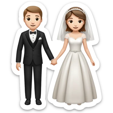 Wedding Modern Classic 2 people sticker