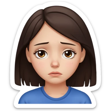 Pretty brunnete girl sad sticker
