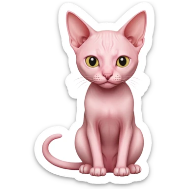 Hairless cat sitting sticker
