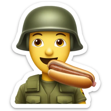 Bratwurst with army helmet sticker