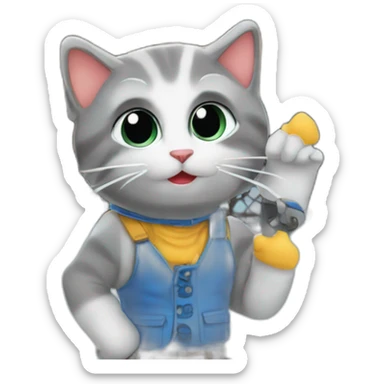 Chat montant sur la tour eiffel sticker