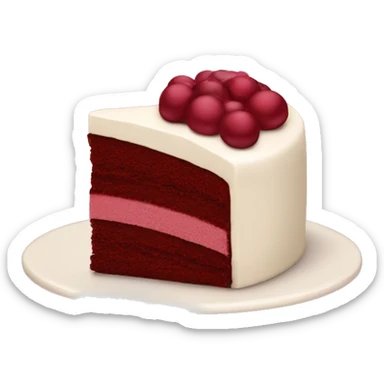 Burgundy piece of cake sticker