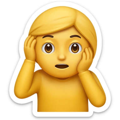 Confused emoji scratching its head sticker