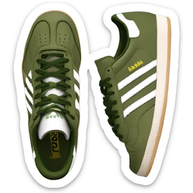 two khaki green adidas samba sticker