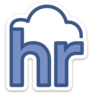 modern and professional logo with the letters 'hr', inspired by Human Resources, suitable for HR department sticker