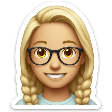 smiling girl with glasses portrait sticker