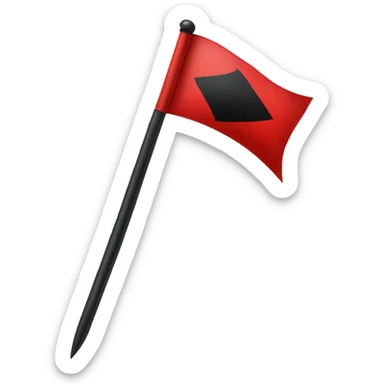 Red flag with black diagonal line with a sword in the middle  sticker