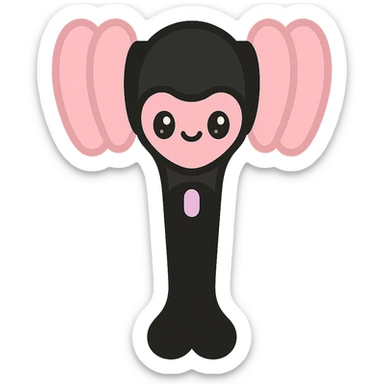 BLACKPINK-inspired gothic lightstick, no hearts, black and pink, cute and stylish, kawaii style sticker