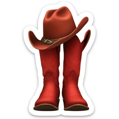 red cowboy boots sticker