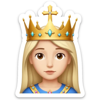 God with the cross and  a crown sticker