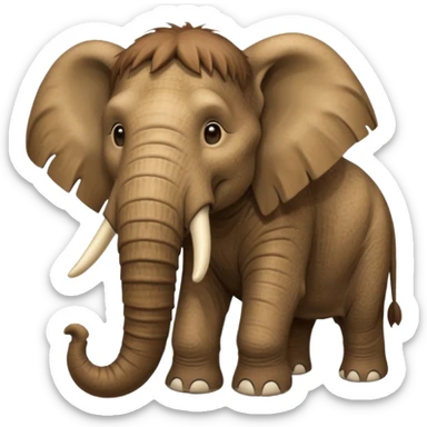 mamut elephant wearing animal skin cloth sticker