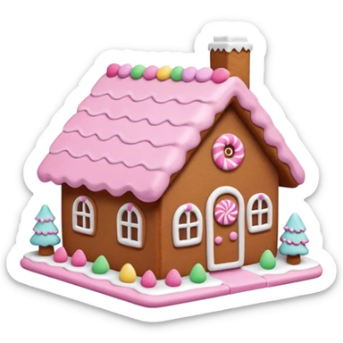 Minimalis Gingerbread house pink sticker