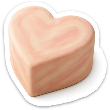 heart-shaped fondant cake with marbled fondant sticker