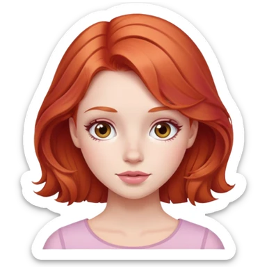 Pink blush redhead girl sticker