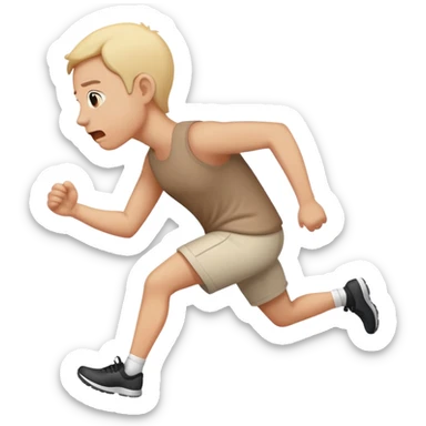 person running away holding their butt sticker