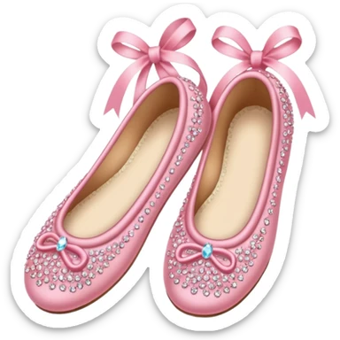 pink rhinestone ballerina slippers sticker