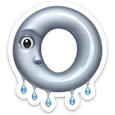 Mealting waning crescent moon sticker