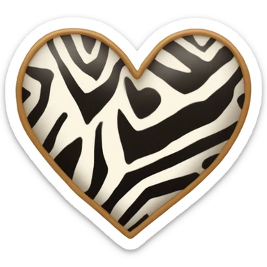 heart with zebra print inside sticker