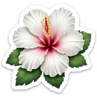 White Hibiscus Flower sticker