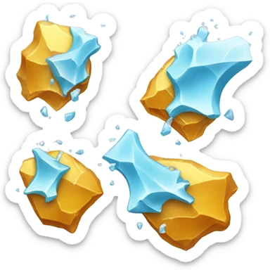 smashed ice flying shatter pieces sticker