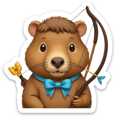 capibara con un moño sticker