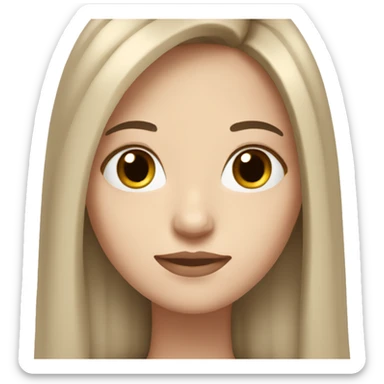 white girl with brown long black hair  sticker