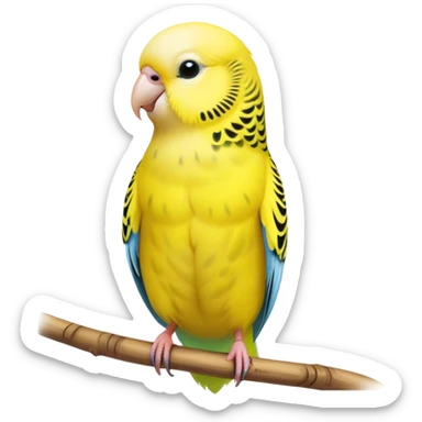 Yellow budgie bird sticker
