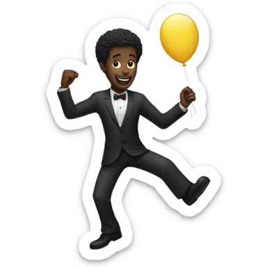 A black man holding a ballon dancing sticker