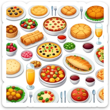 Dinner party food sticker