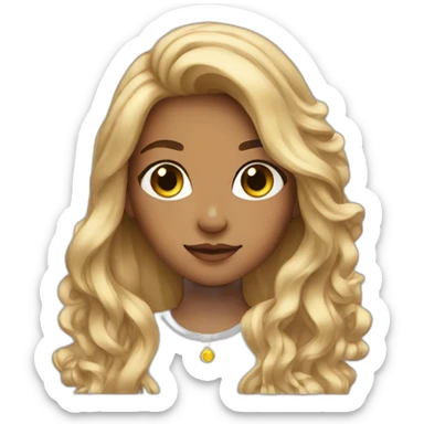 beautiful girl with long hair and earrings sticker