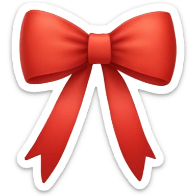Red cute bow sticker